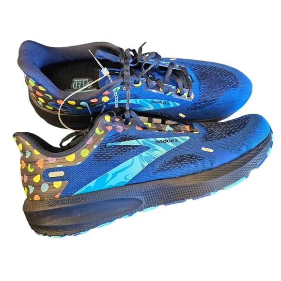 Brooks Mens Bowl O' Brooks Launch 9 Running Sneaker Blue NEW